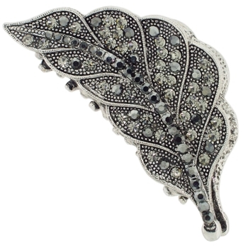 Karen Marie - Crystal Leaf Claw - Black (1)