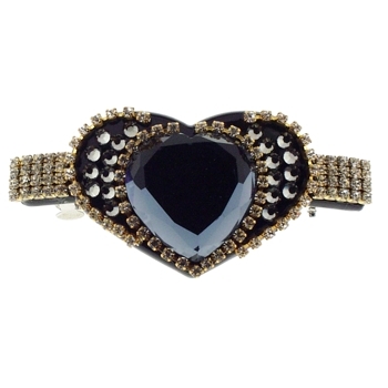Karen Marie - Colossal Heart Buckle Barrette - Smoke (1)