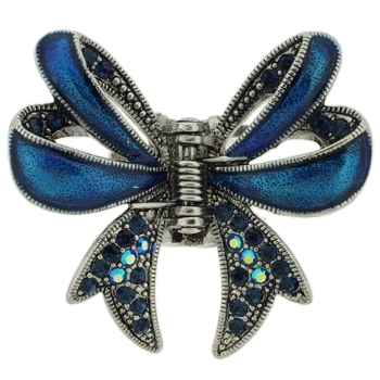 Karen Marie - Enamel Fancy Bow Claw - Teal (1)