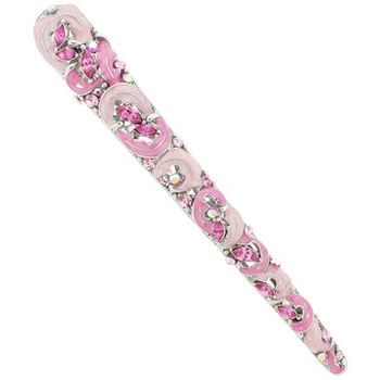 Karen Marie - Crescent Shimmering Enamel Leaf Jaw - Rose (1)