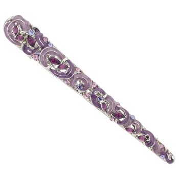 Karen Marie - Crescent Shimmering Enamel Leaf Jaw - Amethyst (1)