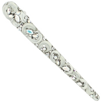 Karen Marie - Crescent Shimmering Enamel Leaf Jaw - White (1)