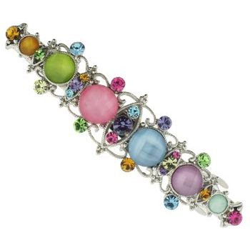 Karen Marie - Moonstone Crystal Filigree Barrette - Rainbow (1)