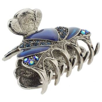 Karen Marie - Heart Enamel & Crystal Jaw - Blueberry (1)