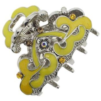 Karen Marie - Mini Enamel & Crystal Jaw Clip - Shades of Gold (1)