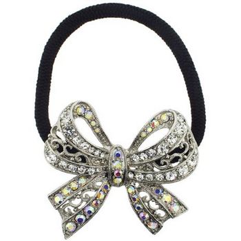 Karen Marie - Crystal Filigree Bow Pony - White Diamond Hue w/White AB Accents (1)