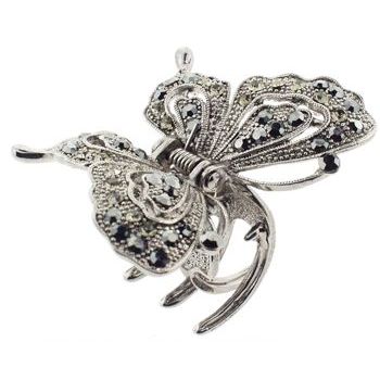 Karen Marie - Ornate Filigree Butterfly Jaw - Smokey Black (1)