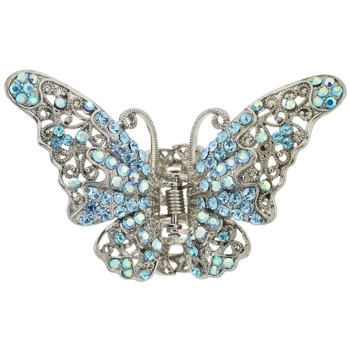 Karen Marie - Lace Inspired Crystal Butterfly Claw - Aqua (1)
