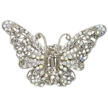 Karen Marie - Lace Inspired Crystal Butterfly Claw - White (1)