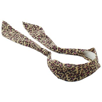 Karen Marie - Chiffon Cheetah Print Short Sash Headband - Purple Spots (1)