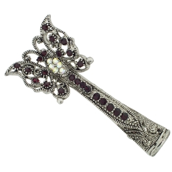 Karen Marie - Small Butterfly Filigree Jaw - Red (1)