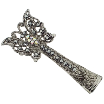 Karen Marie - Small Butterfly Filigree Jaw - Black (1)