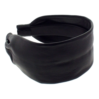 Karen Marie - Couture Collection - 100% Pure Lambskin Leather Scarf Headband - Black (1)