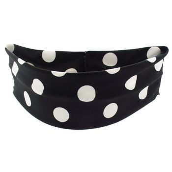 Karen Marie - Polka Dot Bandeau - Black w/White Dots (1)