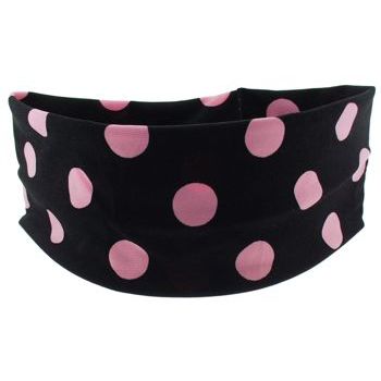 Karen Marie - Polka Dot Bandeau - Black w/ Pink Dots (1)