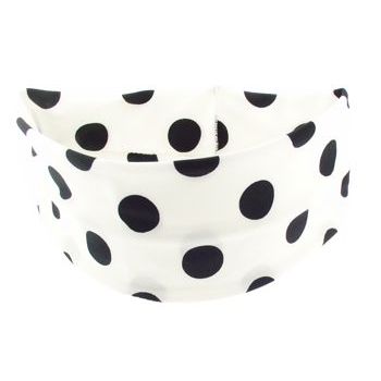 Karen Marie - Polka Dot Bandeau - White w/Black Dots (1)