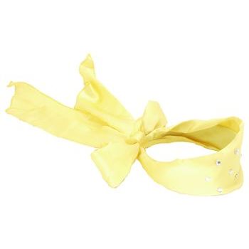 Karen Marie - Satin Inspired Scarf Headband - Vibrant Lemon Yellow w/Clear Crystal Studs (1)
