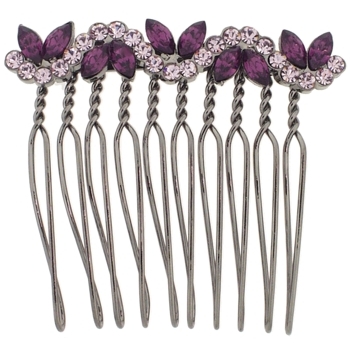 Karen Marie - Crystal Tulip Wave Comb - Amethyst (1)