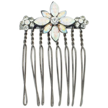 Karen Marie - Marquise Crystal Flower Comb - White Opal (1)