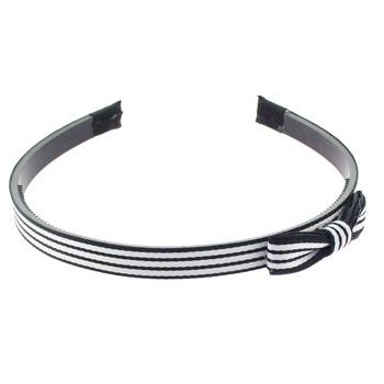 Karen Marie - Nautical Stripe Headband w/Bow - Black