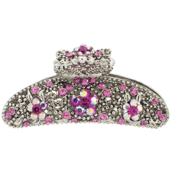 Karen Marie - Crystal Flower & Pebble Claw - Pink