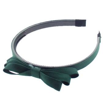 Karen Marie - Grosgrain Bow Headband - Emerald Green (1)