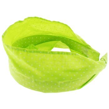 Karen Marie - Dotted Swiss Cotton Headband - Kiwi Green (1)