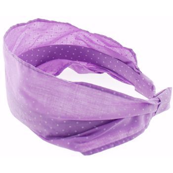 Karen Marie - Dotted Swiss Cotton Headband - Lavender (1)