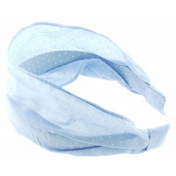 Karen Marie - Dotted Swiss Cotton Headband - Sky Blue (1)