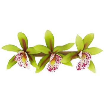Karin's Garden - Mini Satin Orchid Barrette - Lime (1)