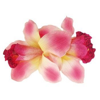 Karin's Garden - Vanda Orchid - Double Orchid Barrette - Pink (1)