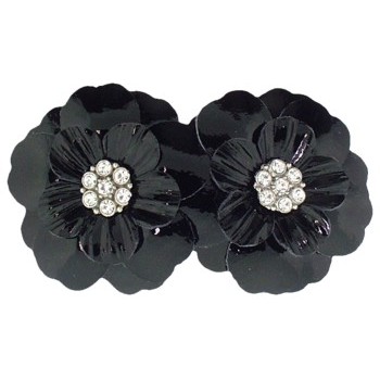 Karin's Garden - Patent Leather Daisies Barrette - Black (1)