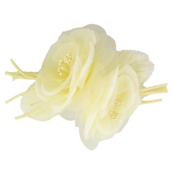 Karin's Garden - Sheer Organza Camellia Barrette - Butter (1)