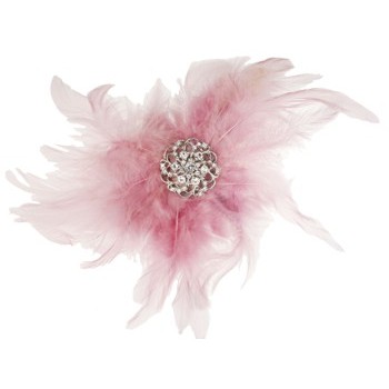 Karin's Garden - Feather Barrette w/Austrian Crystal Center - Pink (1)