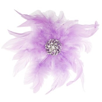 Karin's Garden - Feather Barrette w/Austrian Crystal Center - Purple (1)