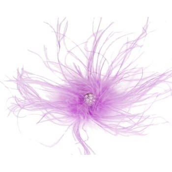 Karin's Garden - Ostrich Feather Barrette w/Crystal Center - Soft Lavender (1)