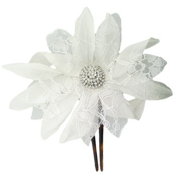 Karin's Garden - Lace Fleurette Chignon - White (1)