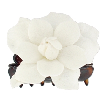 Karin's Garden - Wool Gardenia Large Jaw Clip - White (1)