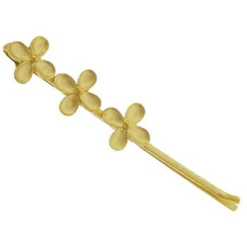 Kevia - 22k Gold - Triple Plum Flower Bobby Pin