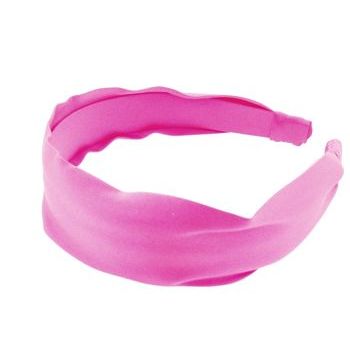 L. Erickson USA - 1 1/2inch Scarf Headband - 100% Silk Charmeuse - Hot Pink