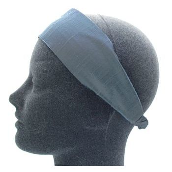 L. Erickson USA - Wide Headband w/ Elastic - Dupioni Silk - Storm