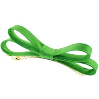 L. Erickson USA - Small Charmeuse Couture Bow Barrette - Lime Green