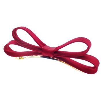 L. Erickson USA - Small Charmeuse Couture Bow Barrette - Red