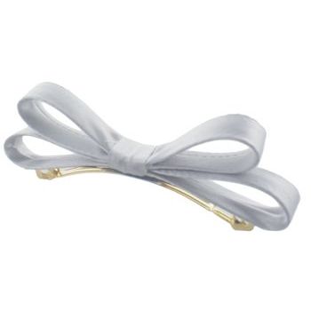 L. Erickson USA - Small Charmeuse Couture Bow Barrette - Grey