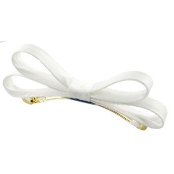 L. Erickson USA - Small Charmeuse Couture Bow Barrette - White