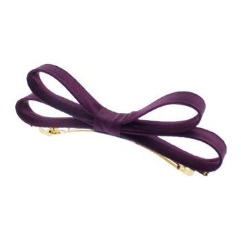 L. Erickson USA - Small Charmeuse Couture Bow Barrette - Plum