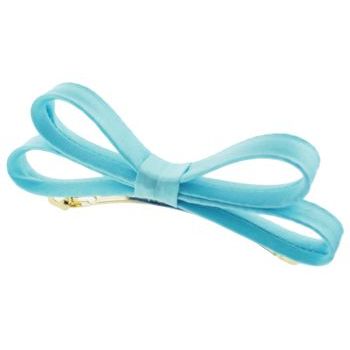 L. Erickson USA - Small Charmeuse Couture Bow Barrette - Aqua