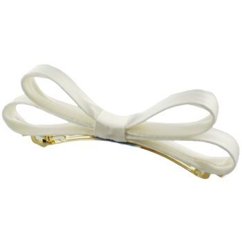 L. Erickson USA - Small Charmeuse Couture Bow Barrette - Ivory