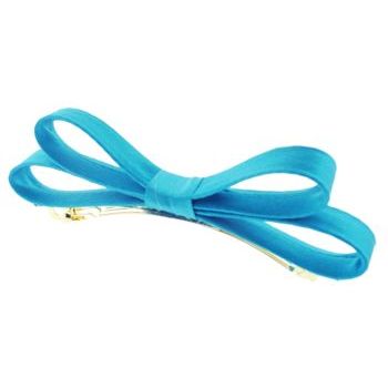 L. Erickson USA - Small Charmeuse Couture Bow Barrette - Turquoise