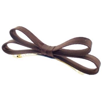 L. Erickson USA - Small Charmeuse Couture Bow Barrette - Chocolate